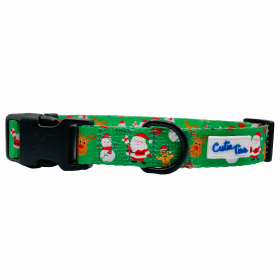 Cutie Ties Fun Design Dog Collar (Color: Christmas Festive Green, size: medium)