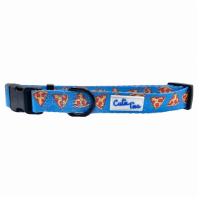 Cutie Ties Fun Design Dog Collar (Color: Pizza Crust, size: large)