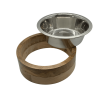 Stainless Steel Dog Bowl with Cylindrical Mango Wood Holder