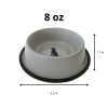 Non Skid Cool Gray Bowl with Teal Dog Design