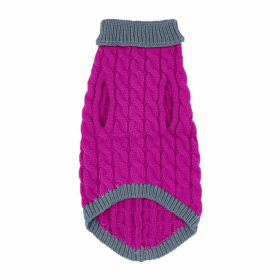 Mr. Peanut's Knitted Acrylic Dog Sweaters (Color: Royal Rosa With Gray Fringe, size: large)