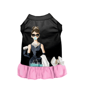 Little Miss Sniffany Dress (Color: BLACK AND PINK, size: X Large)