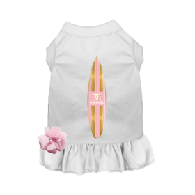 Aloha Surf Dog Dress (Color: White, size: X Small)