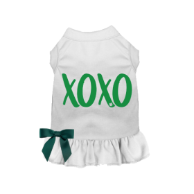 Irish XOXO Dog Shirt/Dress (Color: White, size: small)