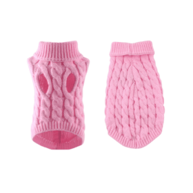 Knit Turtleneck Dog Sweater (Color: pink, size: small)