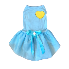 Chenille Heart Dress (Color: YELLOW HEART, size: X Small)