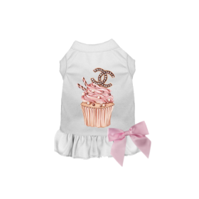 Chewnel Cupcake Dress (Color: White, size: X Small)