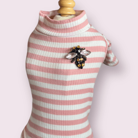 Dazzling Bee Stripe Turtleneck- Dog Sweater (size: small)