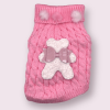 Terry Cloth Knit PomPom Bear Dog Sweater