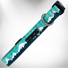 nowcap Mountain Dog Collars (Color: Wintergreen Snowcap Mtn, size: XS 5/8" width fits 8-12" neck)