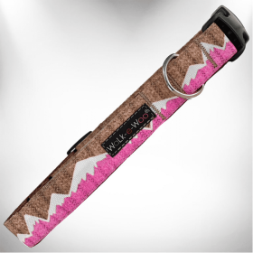 nowcap Mountain Dog Collars (Color: Pink Snowcap Mtn, size: XS 5/8" width fits 8-12" neck)