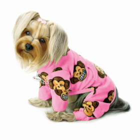 Silly Monkey Fleece Turtleneck Pajamas (Color: pink, size: XL)