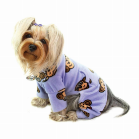 Silly Monkey Fleece Turtleneck Pajamas (Color: Lavender, size: large)