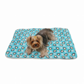 Penguins & Snowflakes Flannel/Ultra-Plush Blanket (Color: Turquoise, size: small)